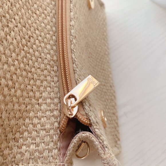 Dior Raffia Straw Bag Acrylic shoulder strap - Picture 6 of 16